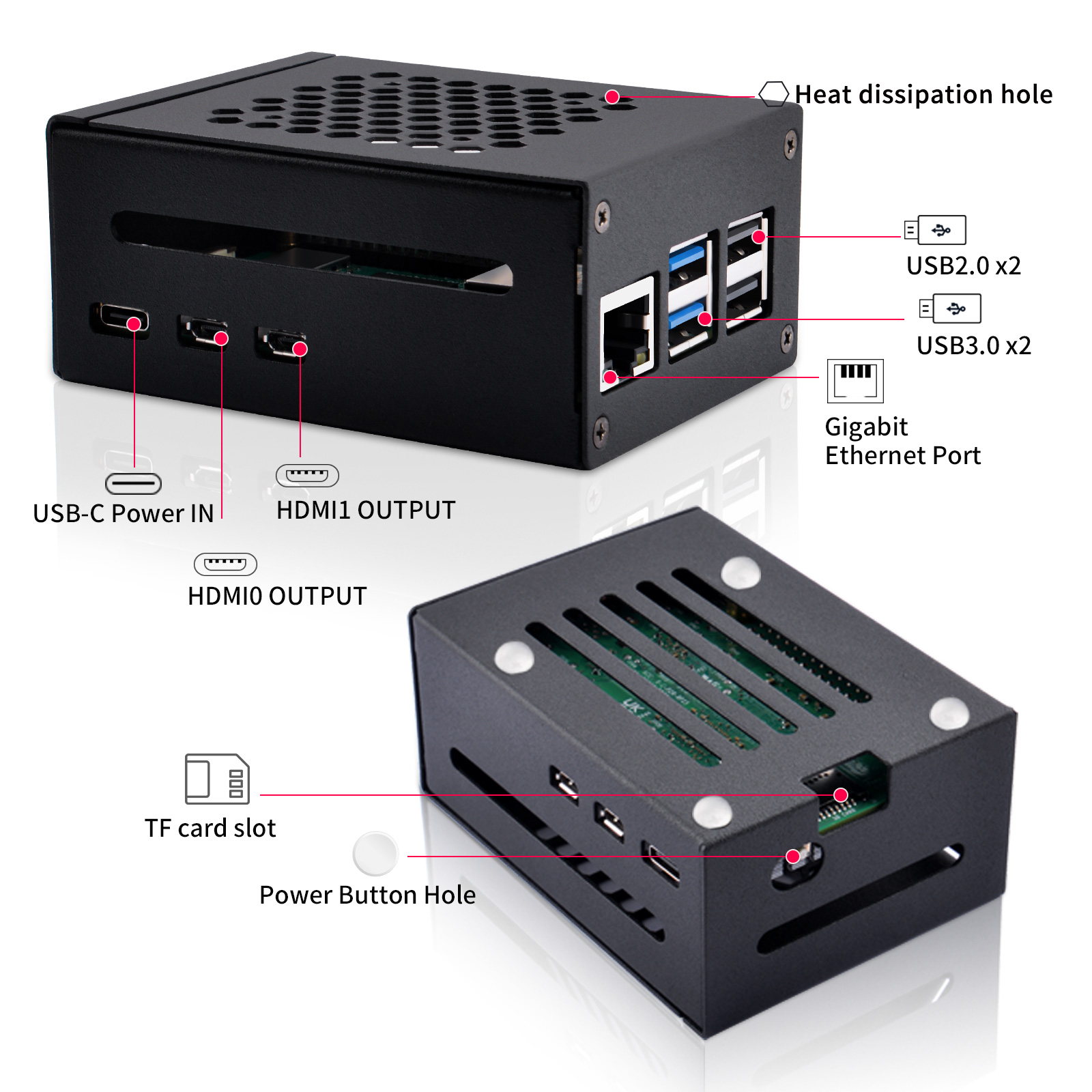 52Pi  Raspberry Pi 5 Metal Cas - đánh giá và giá Argon One V3 M.2 Nvme Case